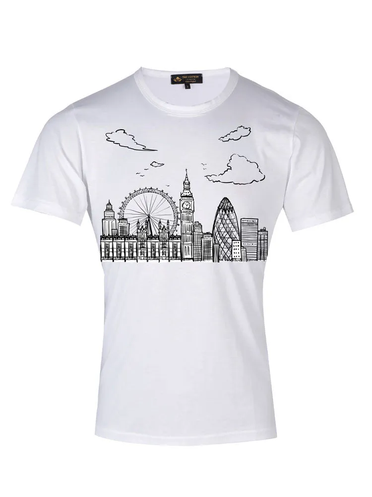 TCL London City Theme White T-shirt