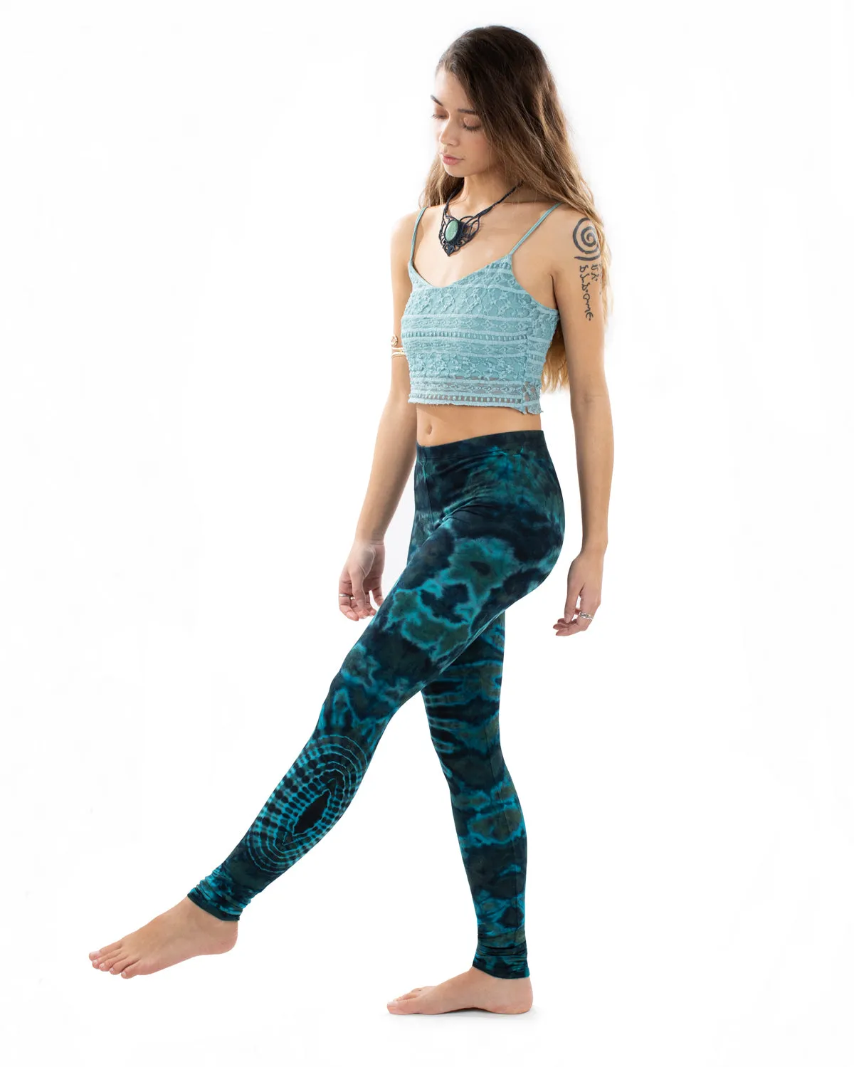 Tie Dye Nebula Leggings Blue