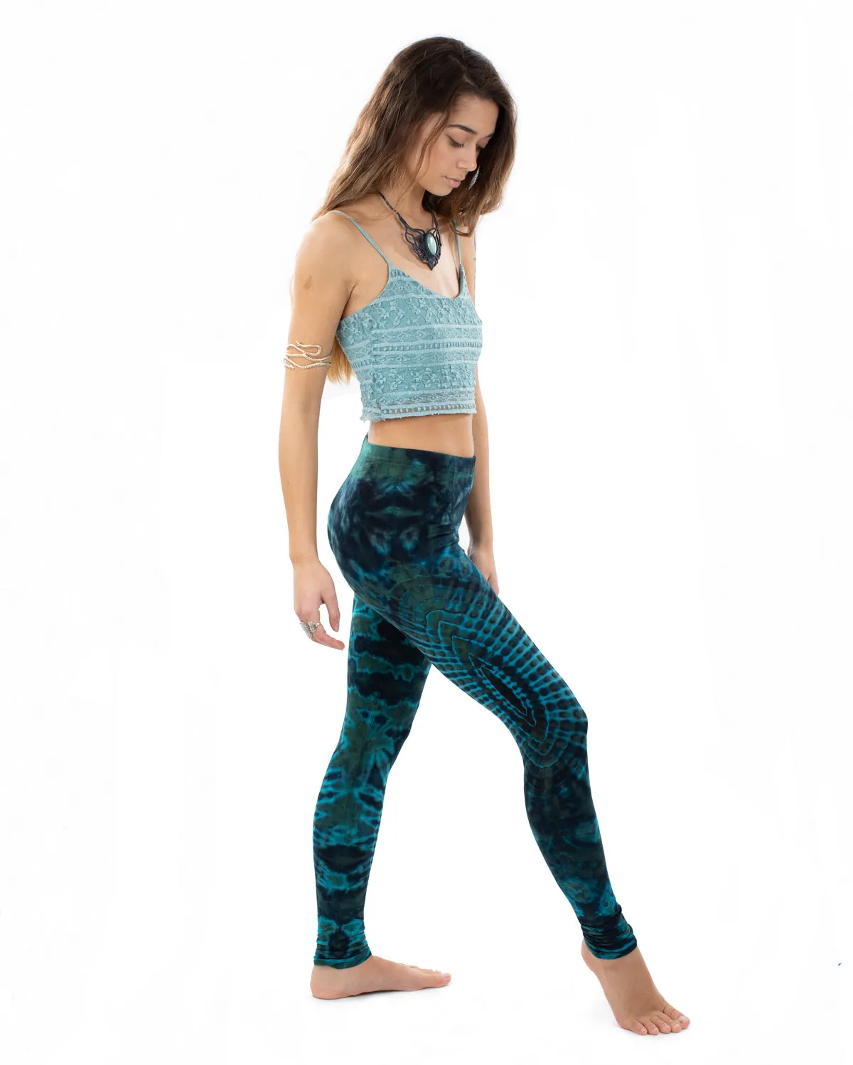 Tie Dye Nebula Leggings Blue