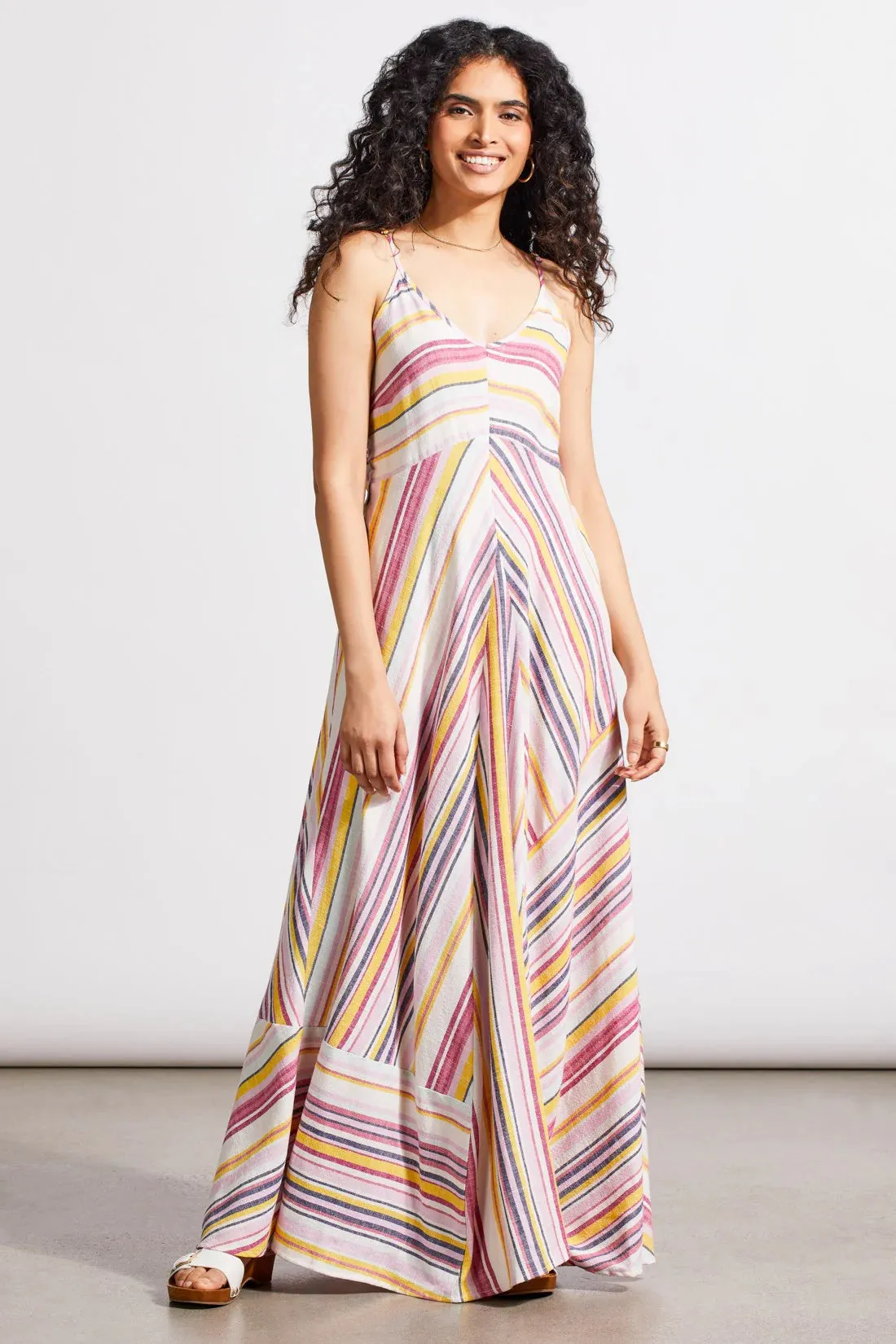 Tribal | Maxi Dress with Asymmetrical Panels and Knot Back | Women's