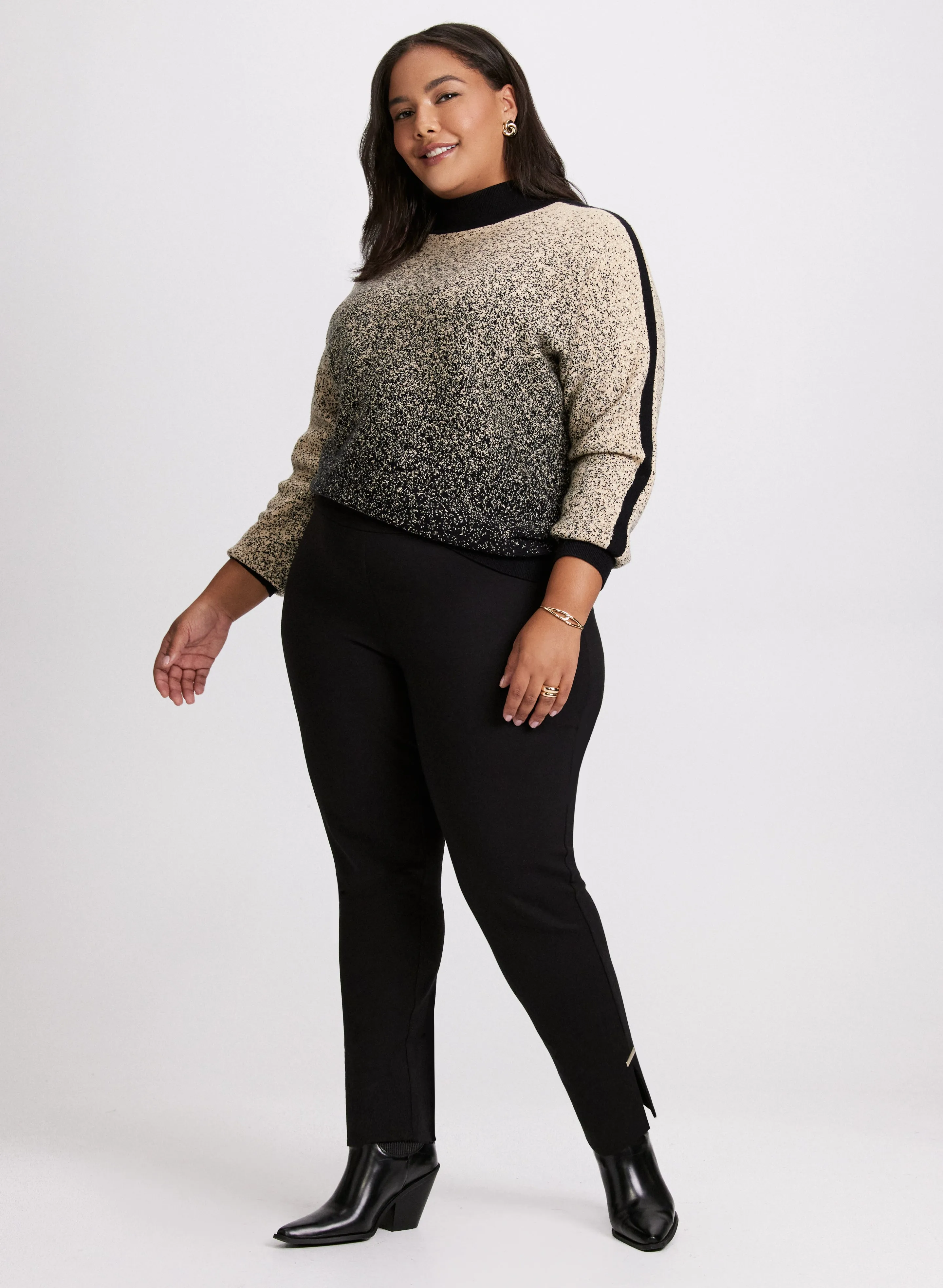 Two-Tone Lurex Sweater