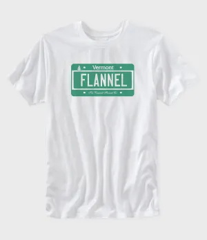 Vermont Flannel License Plate Graphic T-Shirt - White